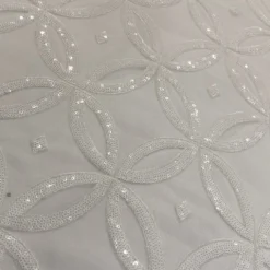 Delano Sequins Table Linen in White and White