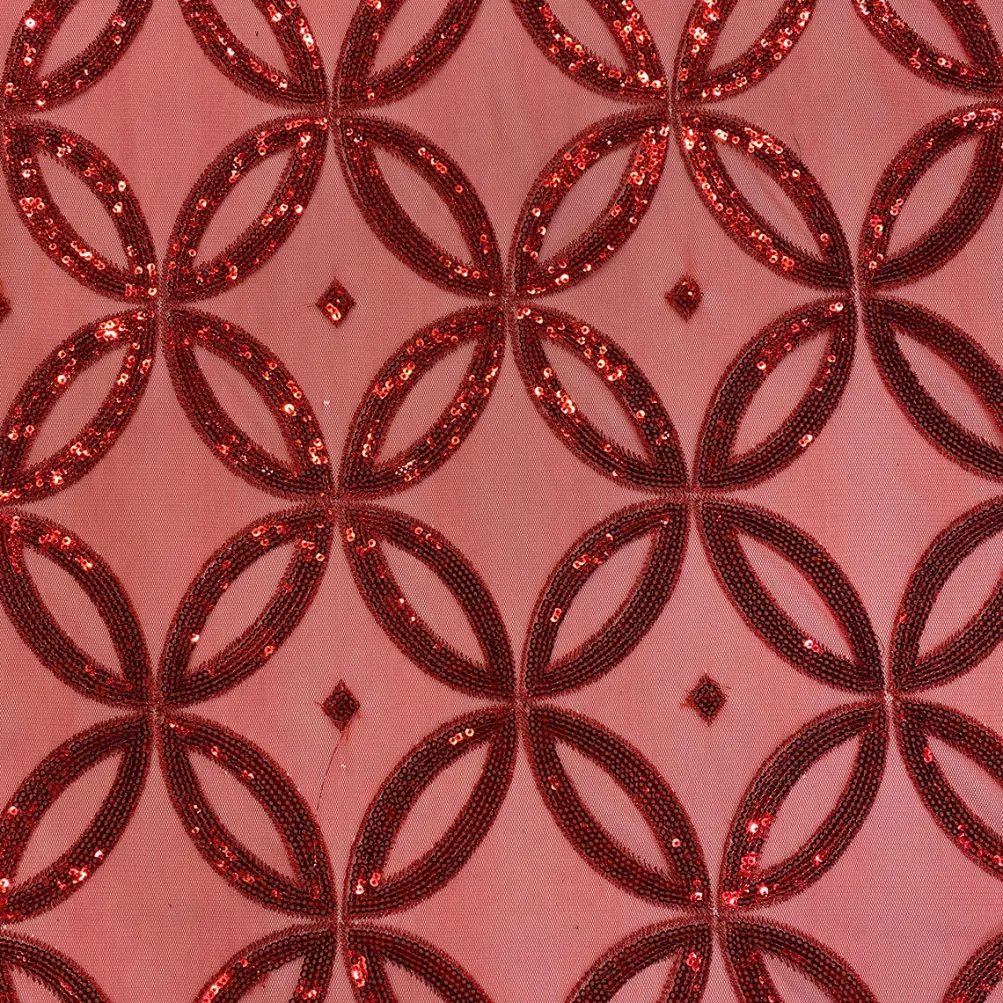 Delano Sequins Table Runner in Red
