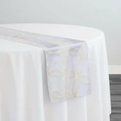 Delano Sequins Table Runner in Ivory