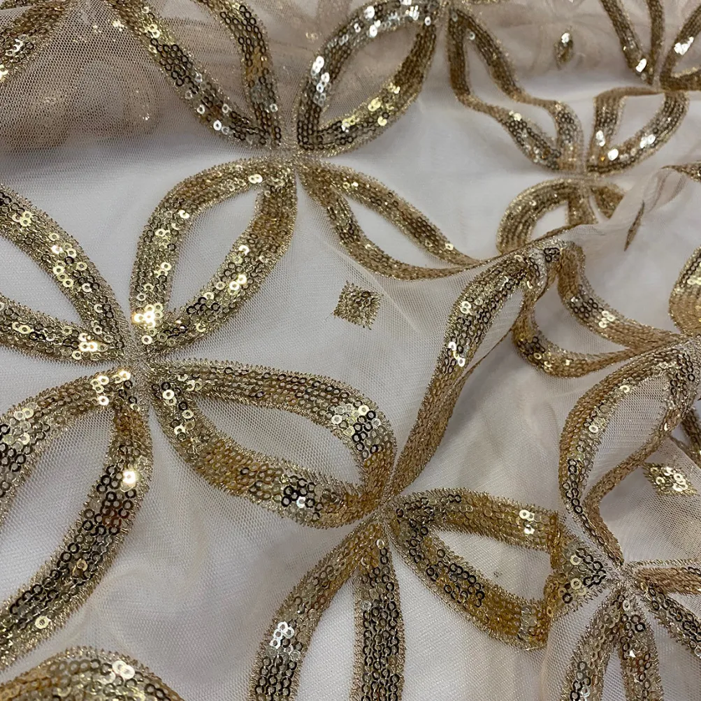 Delano Sequins Table Runner in Champagne