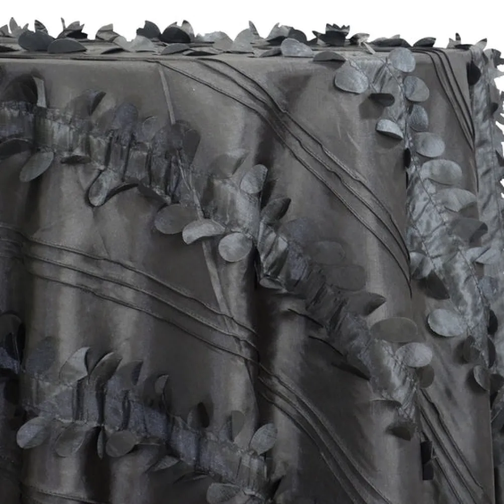 Diagonal Taffeta Table Linen in Black