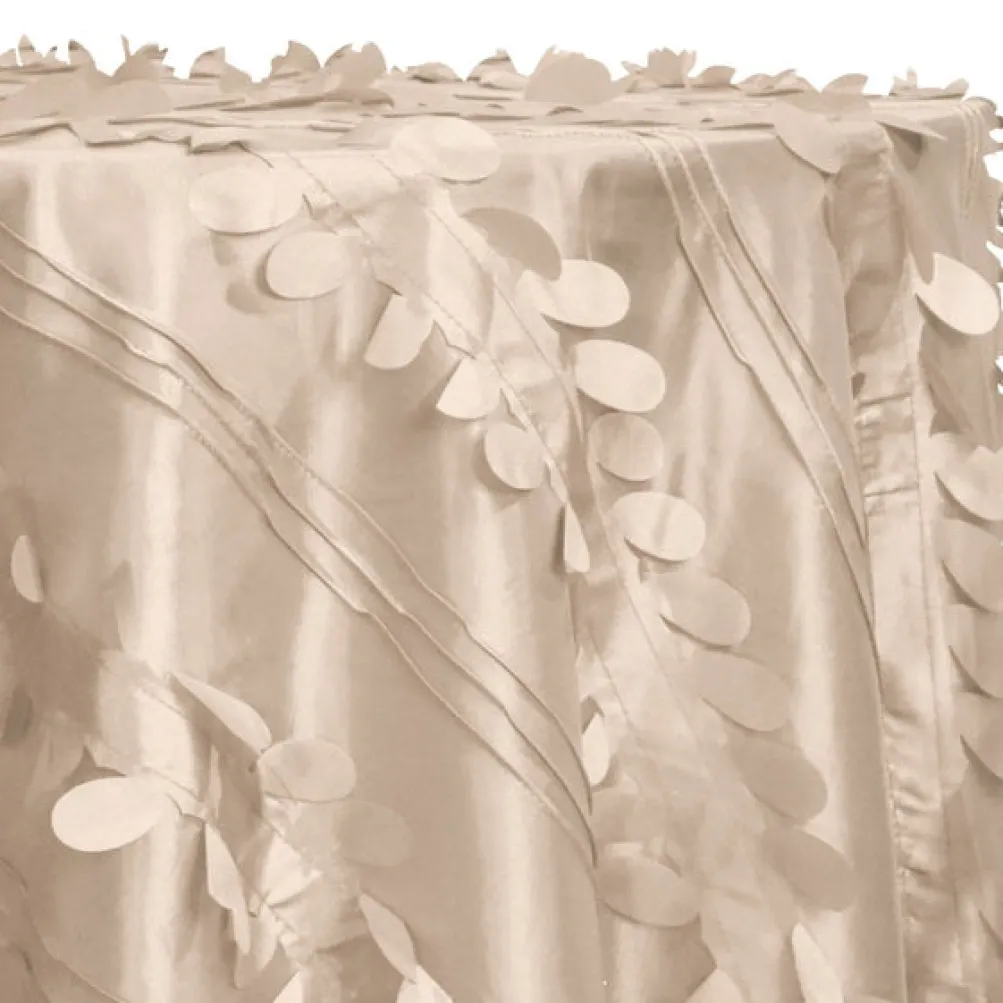 Diagonal Taffeta Table Linen in Taupe Gold
