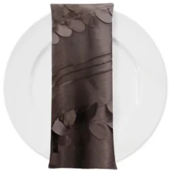 Diagonal Taffeta Table Napkin in Brown