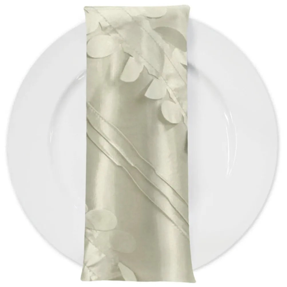 Diagonal Taffeta Table Napkin in Ivory