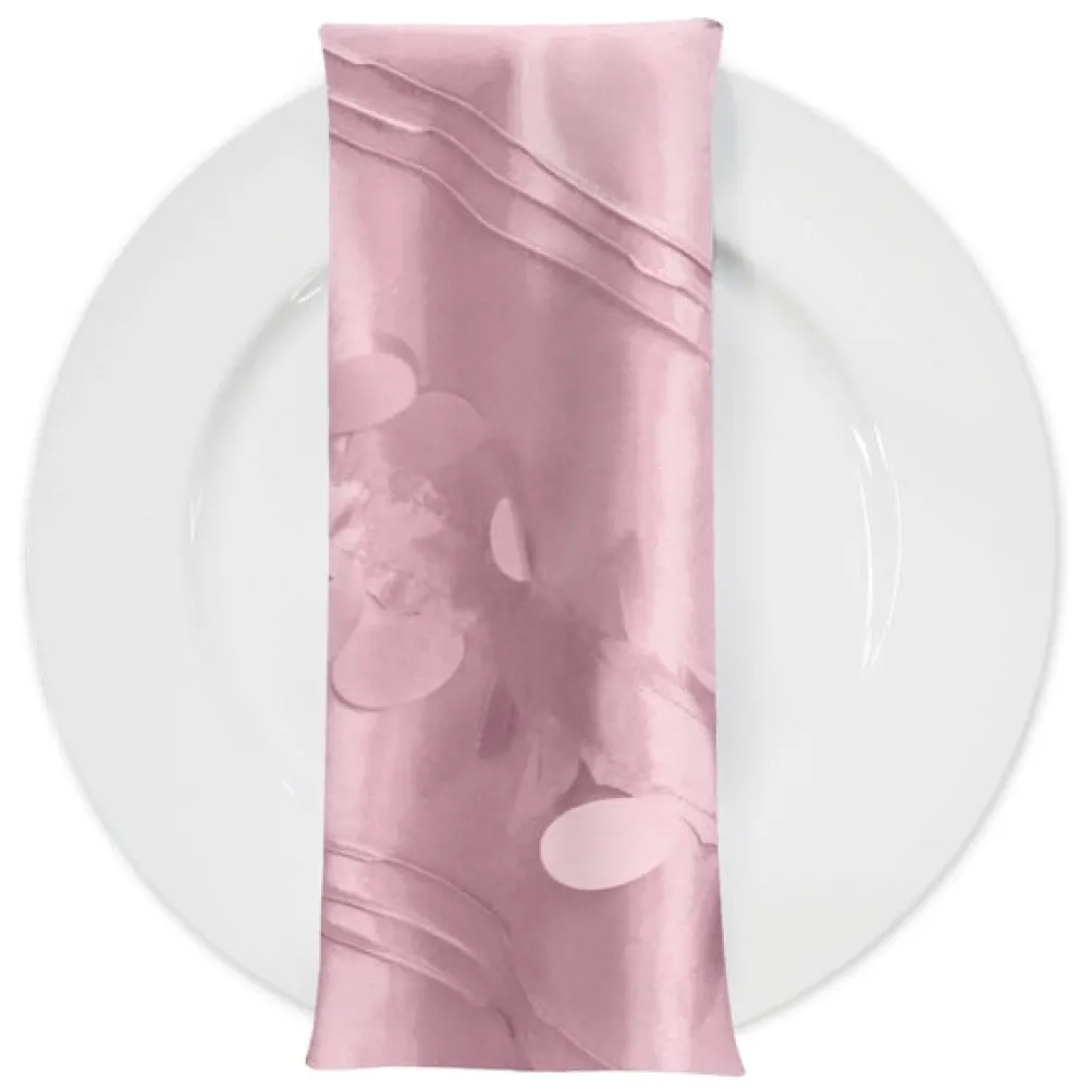 Diagonal Taffeta Table Napkin in Pink Petal