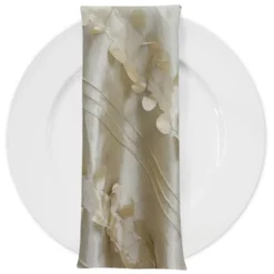 Diagonal Taffeta Table Napkin in Taupe Gold