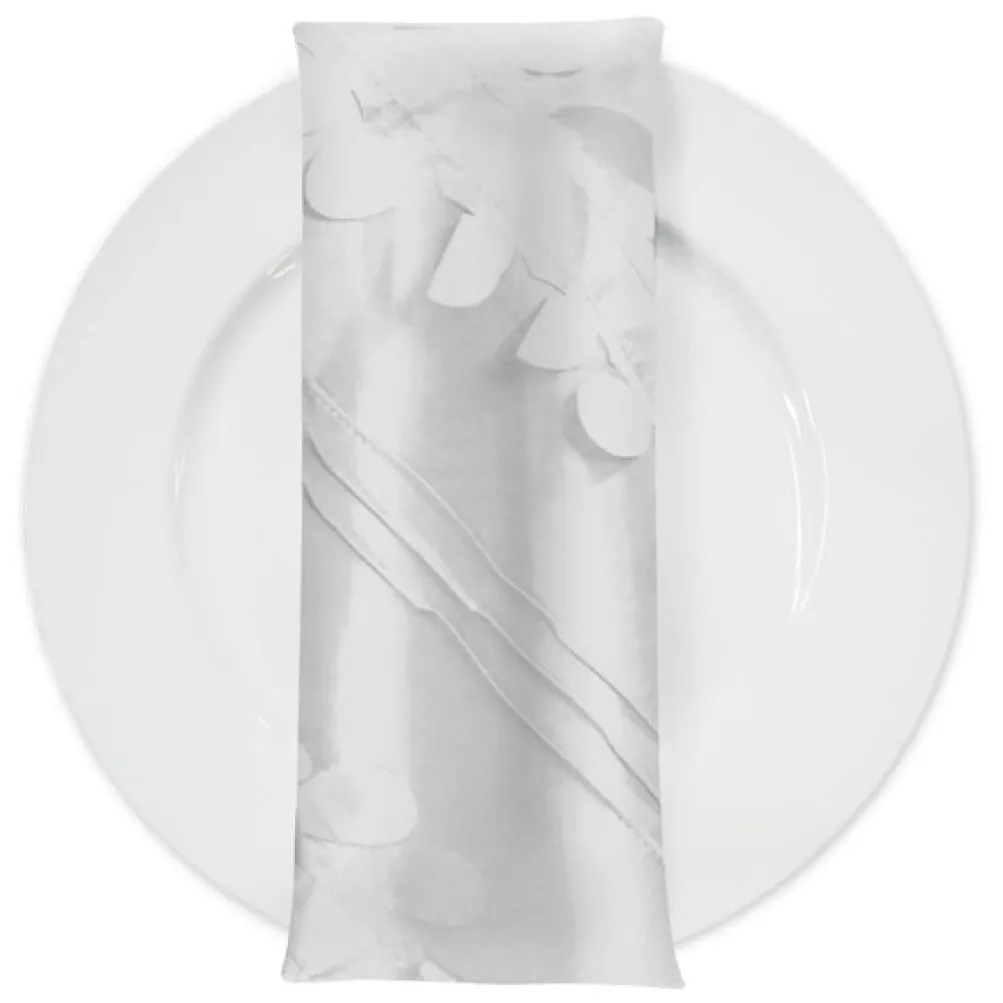 Diagonal Taffeta Table Napkin in White