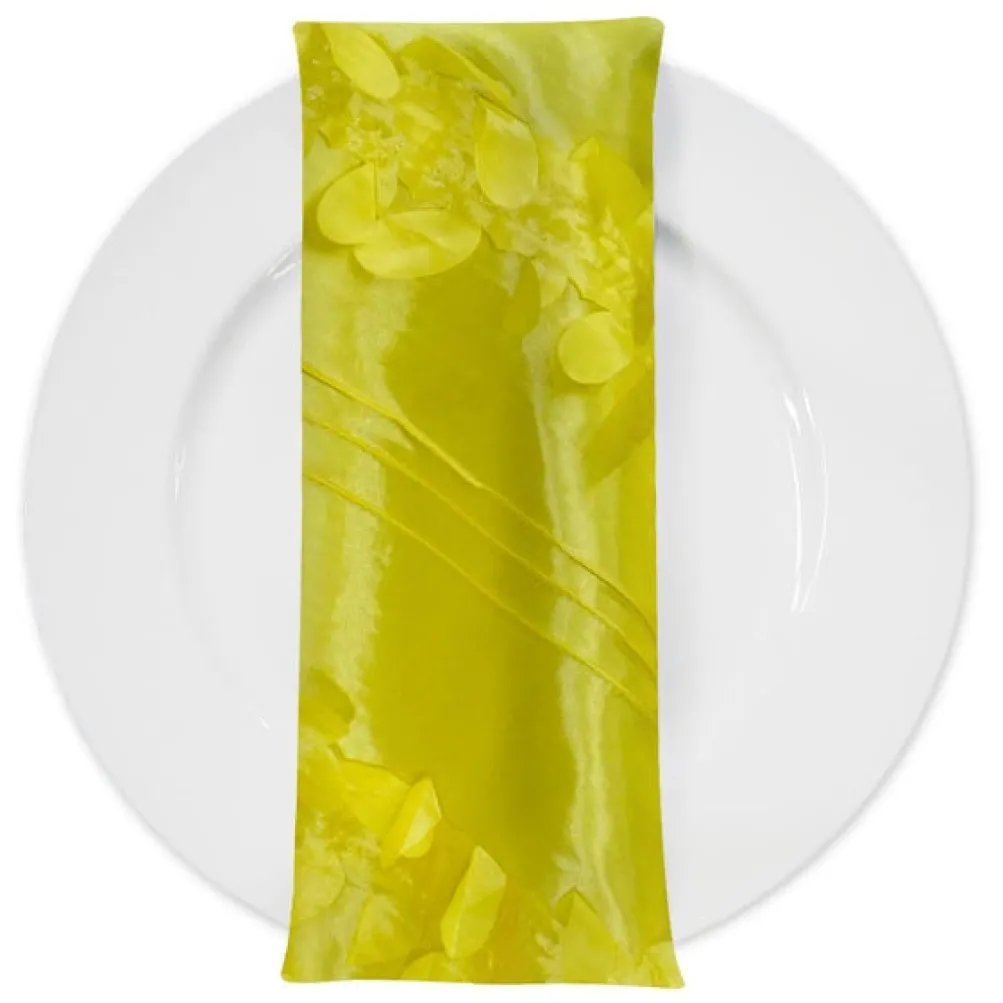Diagonal Taffeta Table Napkin in Yellow