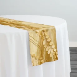 Diagonal Taffeta Table Runner in Gold