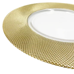 Dotted - Glass Charger Plate in Gold (Item # 0027)