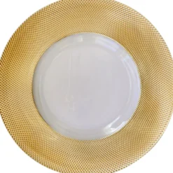 Dotted - Glass Charger Plate in Gold (Item # 0027)