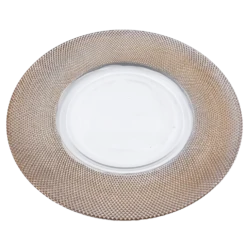 Dotted - Glass Charger Plate in Rose Gold (Item # 0027)