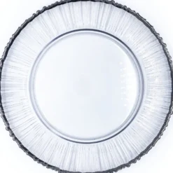 Eclipse - Glass Charger Plate in Silver (Item # 0309-R)
