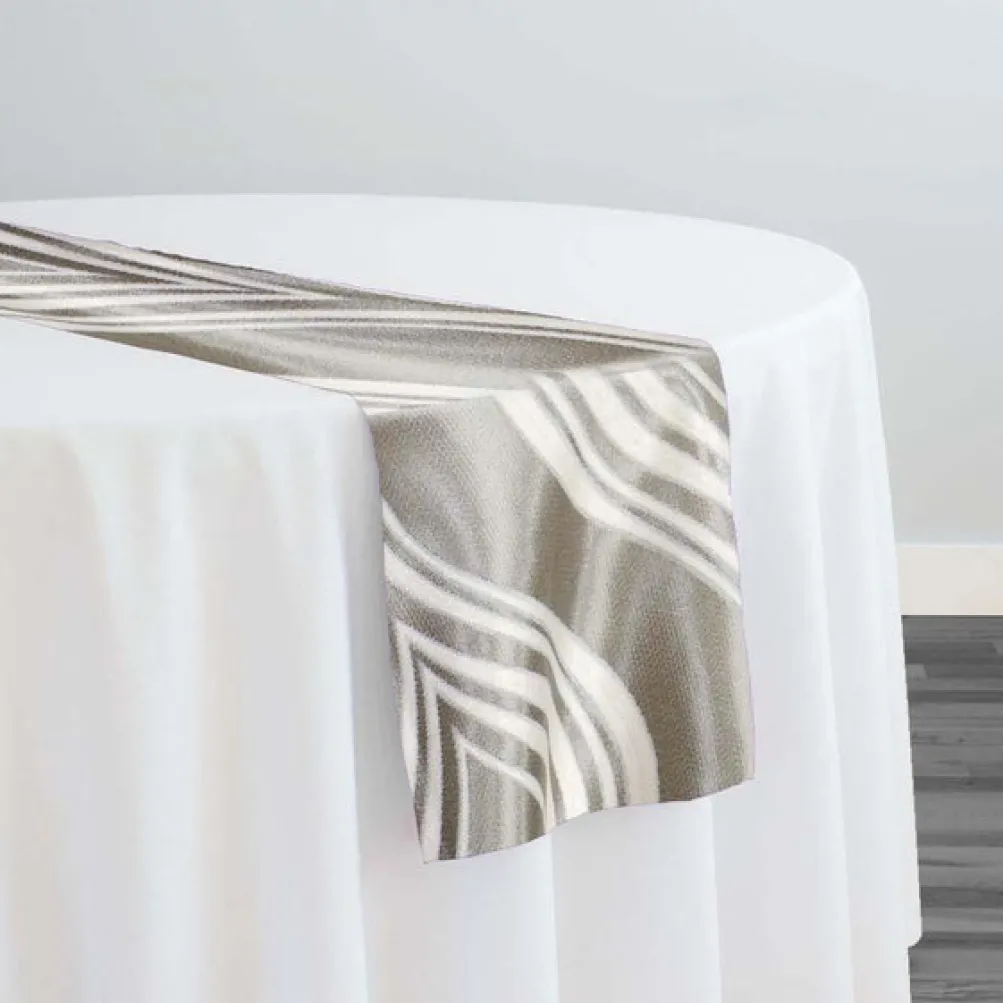 Eclipse Jacquard (Reversible) Table Runner in Silver