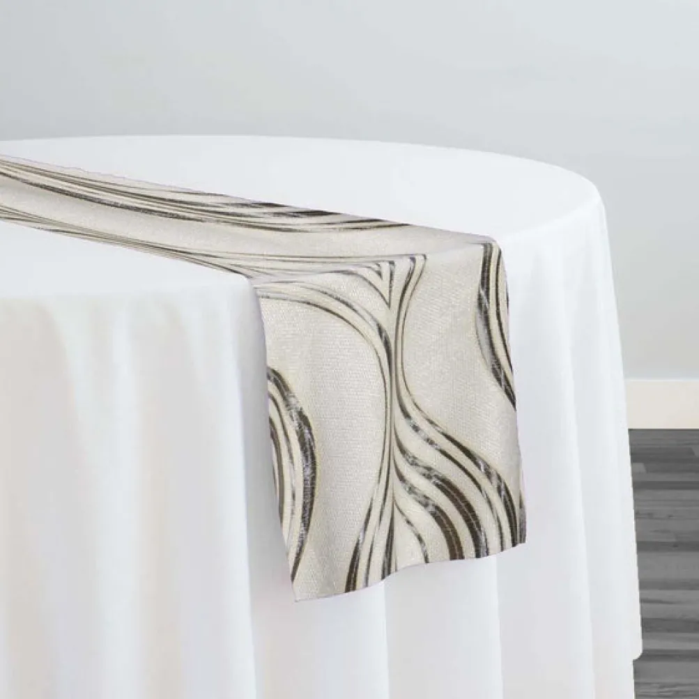 Eclipse Jacquard (Reversible) Table Runner in Silver