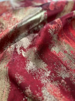 Element Jacquard Table Linen in Red and Gold