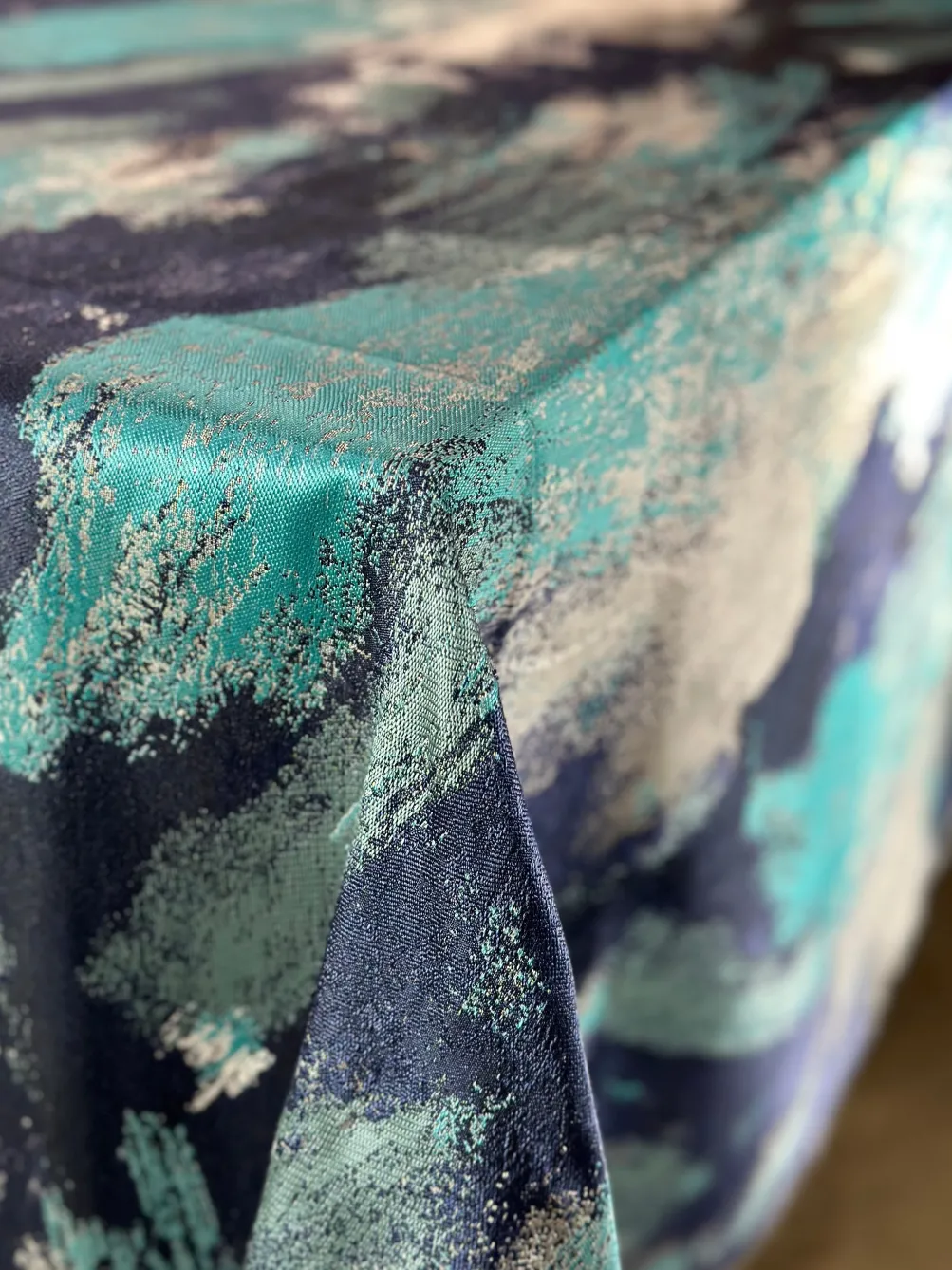 Element Jacquard Table Linen in Turquoise