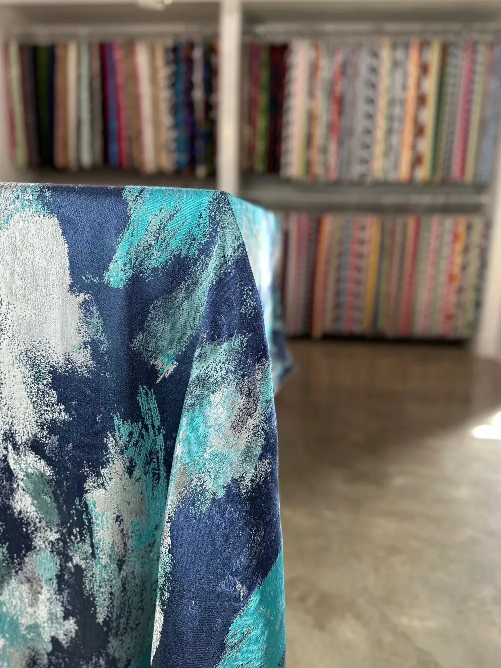 Element Jacquard Table Linen in Turquoise