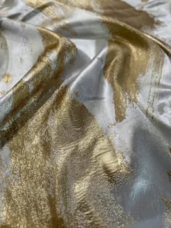 Element Jacquard Table Linen in Gold and Off-White