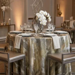 Element Jacquard Table Linen in Gold