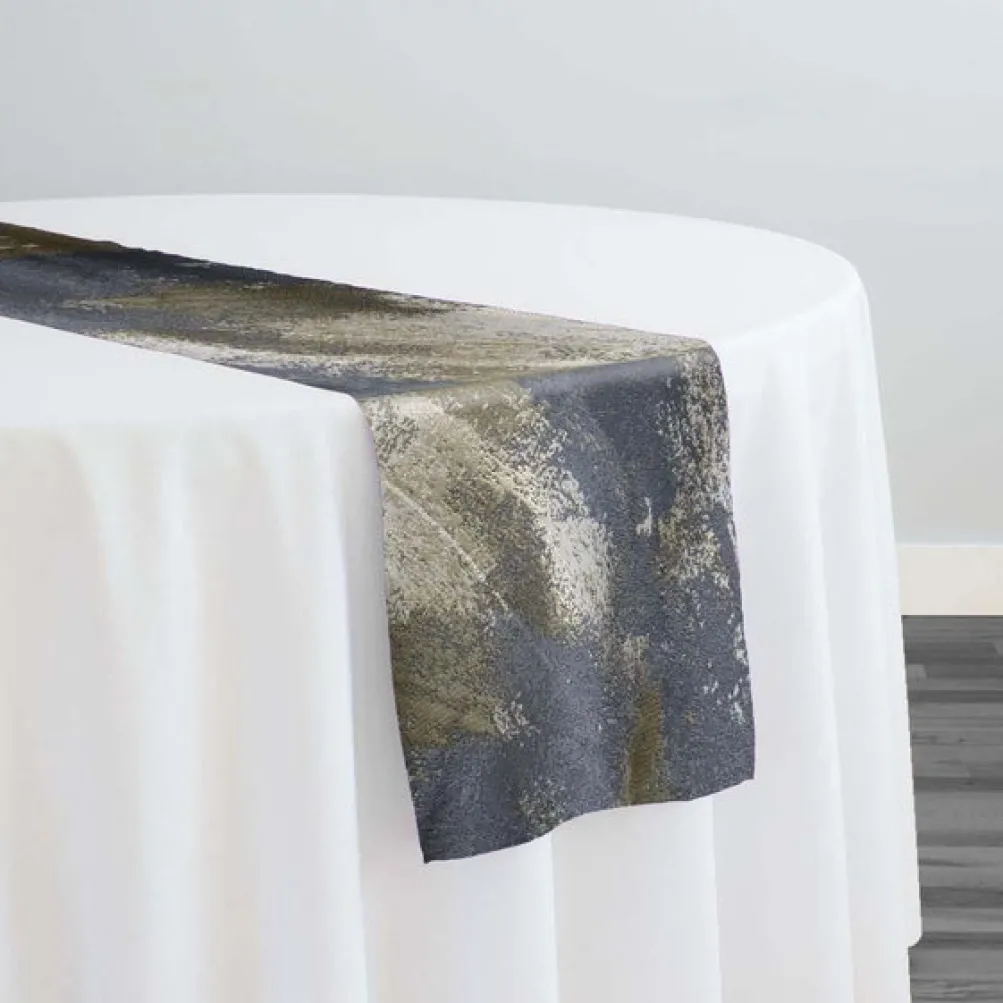 Element Jacquard Table Runner in Grey and Gold