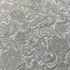English Lace Table Linen in Silver