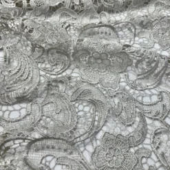 English Lace Table Linen in Silver