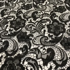 English Lace Table Runner in Black