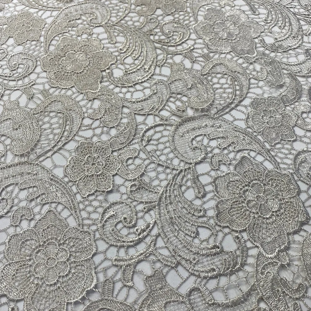English Lace Table Runner in Silver