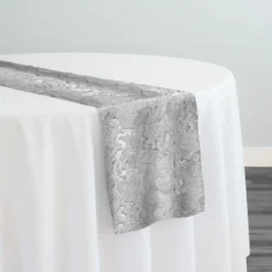 English Lace Table Runner in Silver