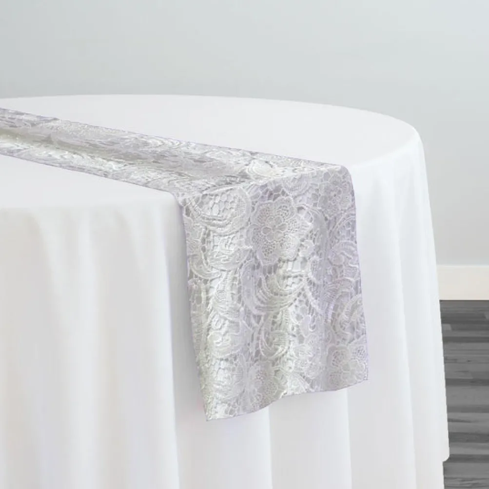 English Lace Table Runner in White