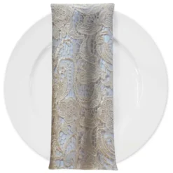 English Lace (w/ Poly Lining) Table Napkin in Champagne