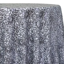 Fiori Leaf Sequins Table Linen in Grey