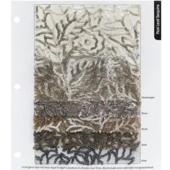 Fiori Leaf Sequins (w/ Poly Lining) Table Napkin in Grey