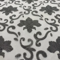 Fleur De Lis Table Linen in Charcoal