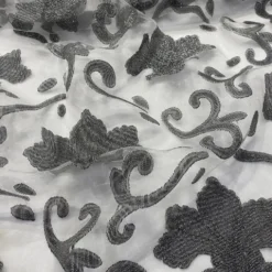 Fleur De Lis Table Linen in Charcoal