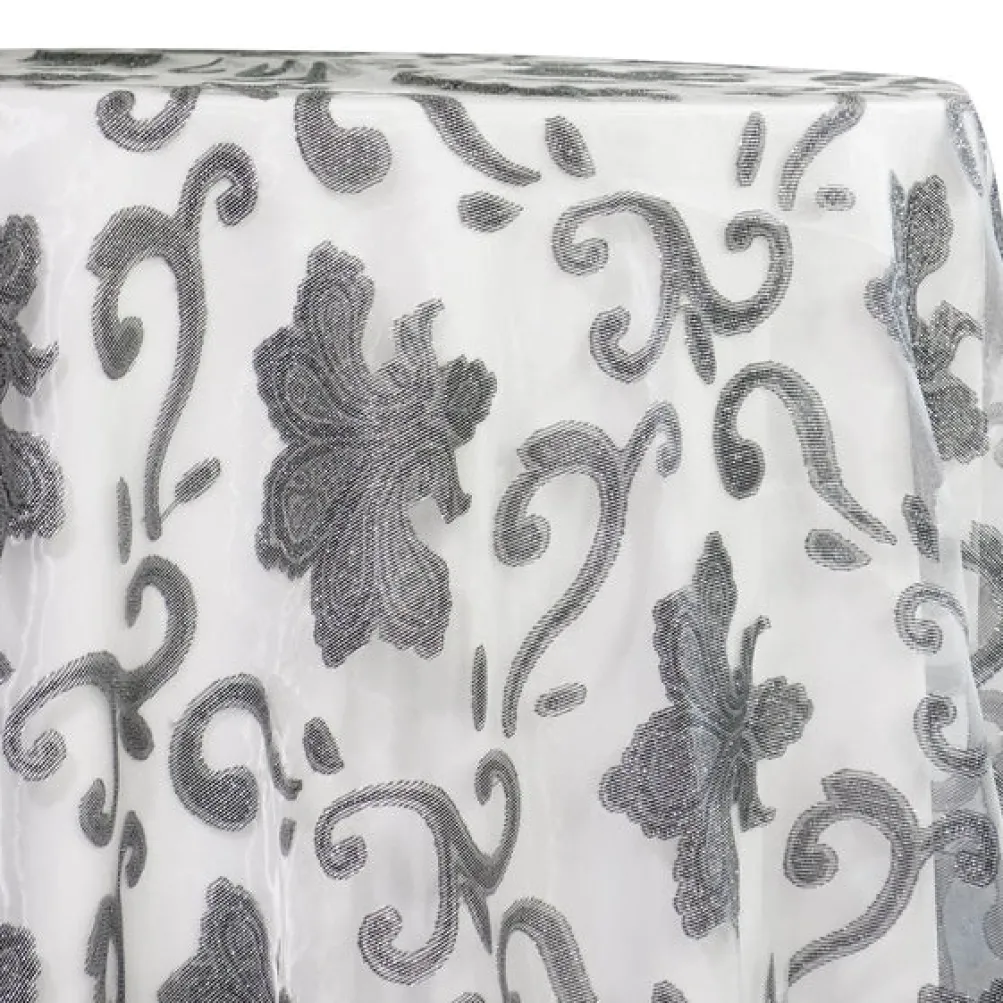 Fleur De Lis Table Linen in Silver