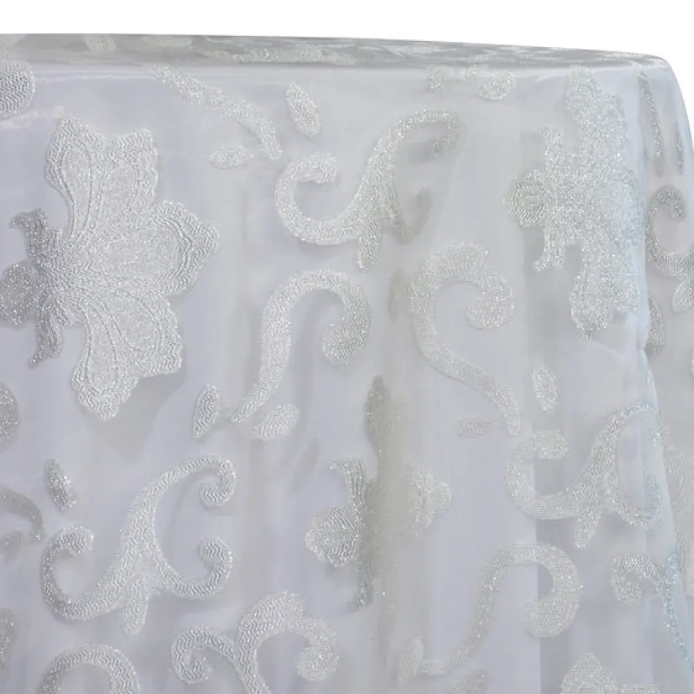 Fleur De Lis Table Linen in White