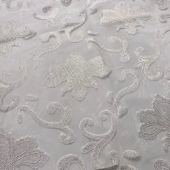 Fleur De Lis Table Linen in White