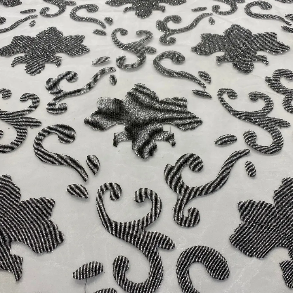 Fleur De Lis Table Runner in Charcoal