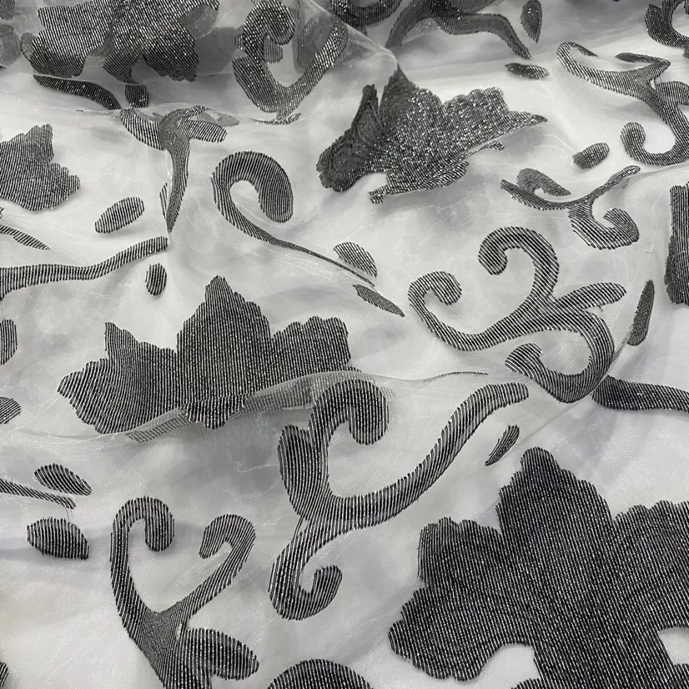 Fleur De Lis Table Runner in Charcoal