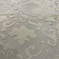 Fleur De Lis Table Runner in Ivory