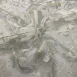 Fleur De Lis Table Runner in Ivory