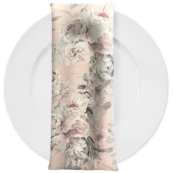 Floral Dusk (Poly Print) Table Napkin in Blush