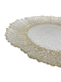 Floral - Glass Charger Plate in Gold (Item # 0238)