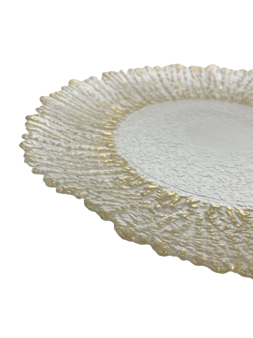 Floral - Glass Charger Plate in Gold (Item # 0238)