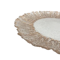 Floral - Glass Charger Plate in Rose Gold (Item # 0238)