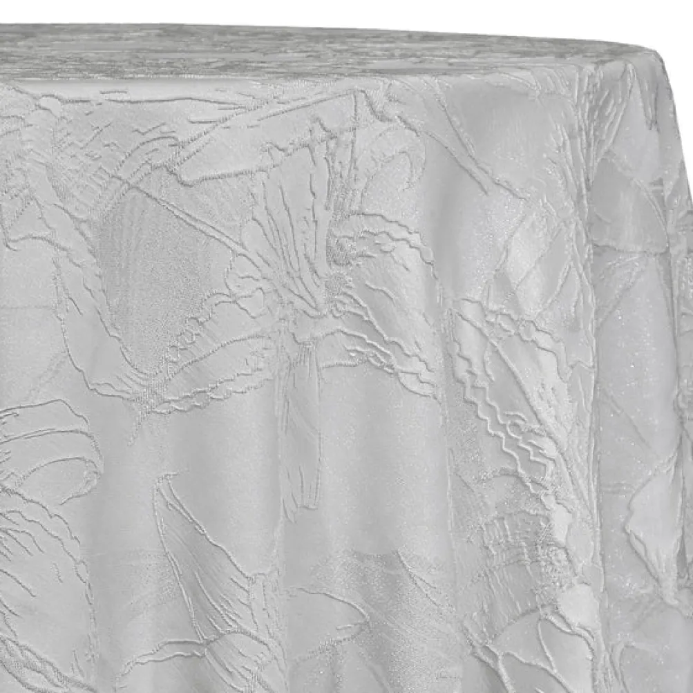 Floral Reef Jacquard Table Linen in White