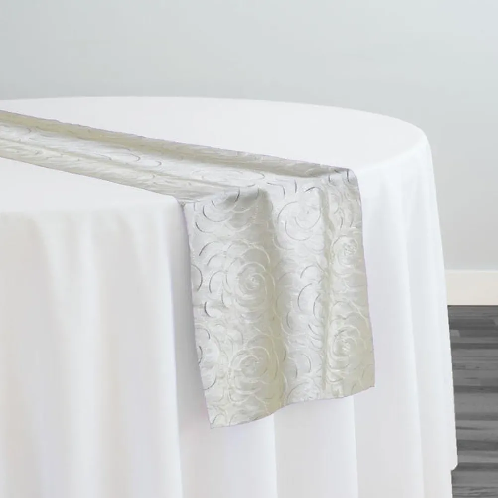 Flora Rose Table Runner in Ivory