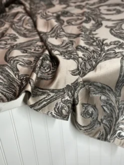 Florence Jacquard Table Linen in Black and Grey